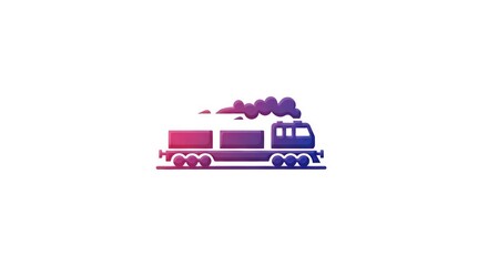 Fototapeta premium Vibrant Train on White Background Illustration.
