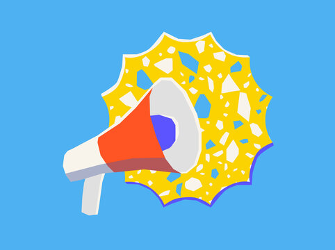 Megaphone announcement marketing promotion concept flat illustration