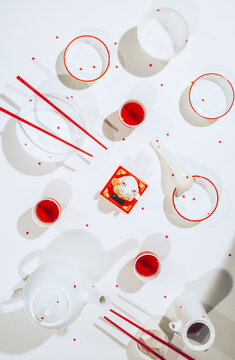Orient teapot and cups