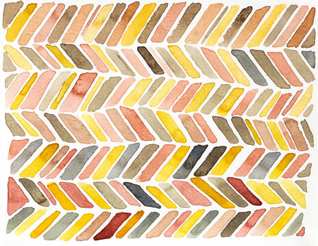 Herringbone pattern watercolor painting