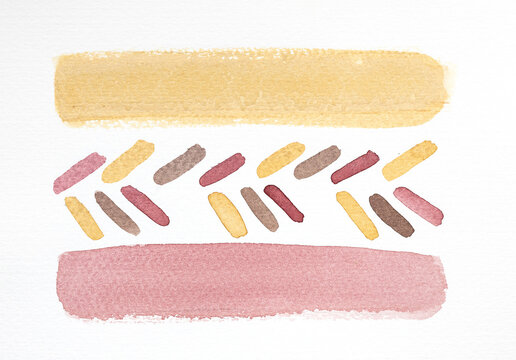 Colorful Paint Strokes and Patterns on a White Surface 