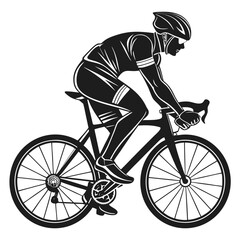 Naklejka premium cyclist on a bicycle