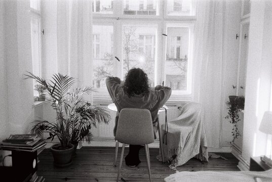 Anonymous woman at home
