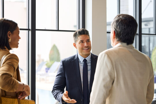 Business Meeting Takes Place at a Hotel