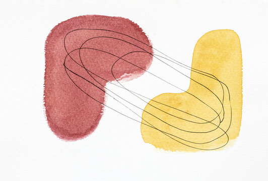 Minimal abstract watercolor art