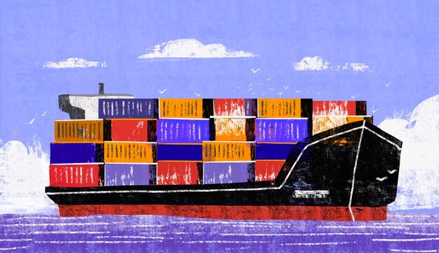 Container Logistics Scenes &ndash; Shipping and Global Trade Concept