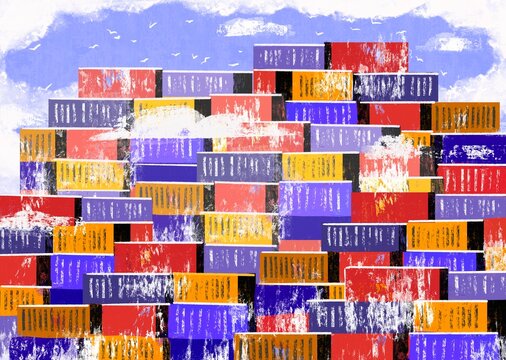 Container Logistics Scenes &ndash; Shipping and Global Trade Concept