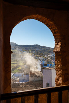 View of Chefchaouen village from a window