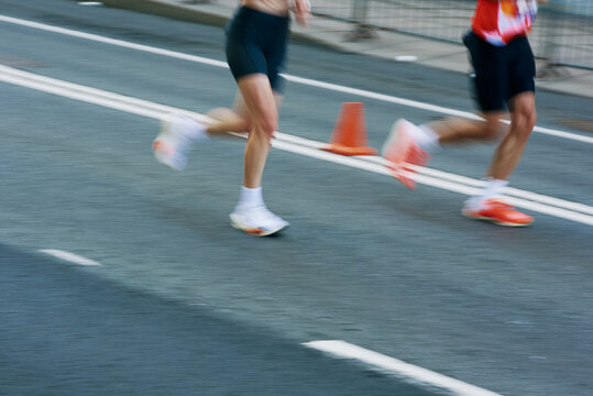Moment of city marathon