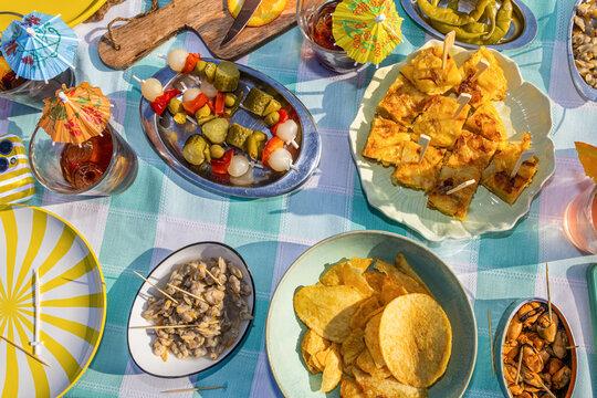 Spanish Vermut Tapas Table Outdoors