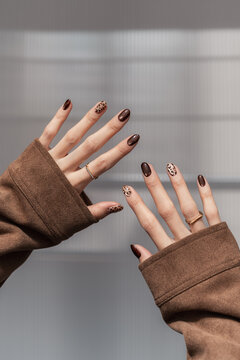 Brown Leopard Print Manicure