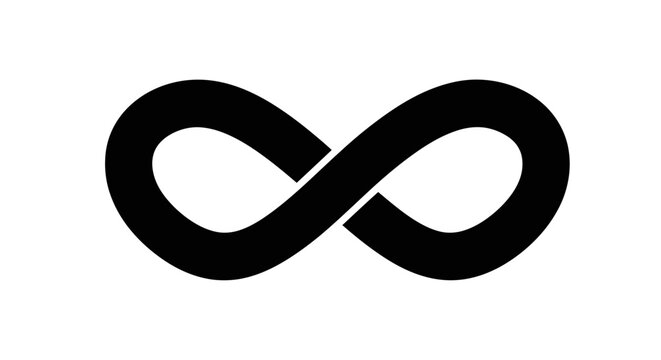 Black Infinity Symbol on White Background - Concept of Eternity, Limitless, Loop