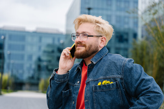 Talking on phone outdoors