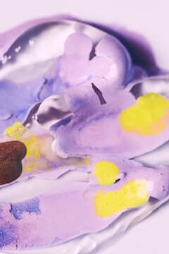 Colorful Skincare Cream Swirl with Yellow Pigment Detail
