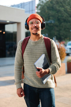 Student man looking at camera