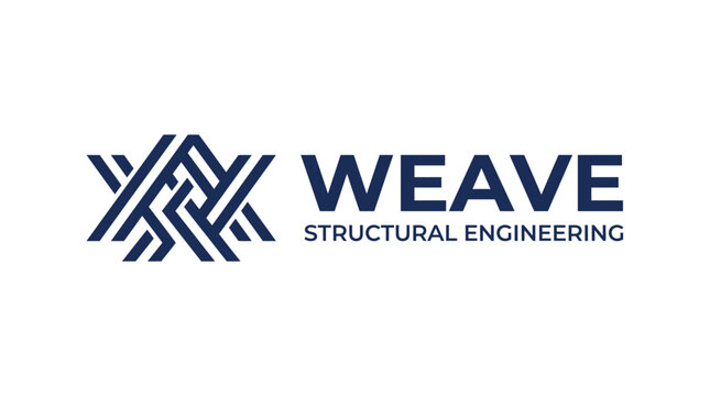 Interlocking geometric abstract logo for structural engineering company