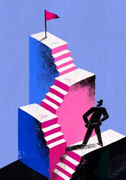 Business Achievement Ladder Concept