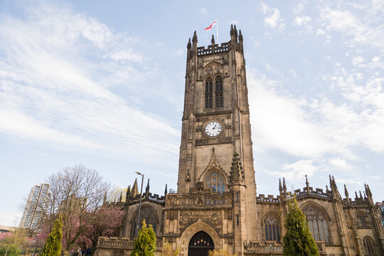 Manchester Cathedral At Blue Sky