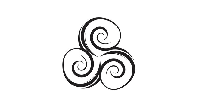 Celtic Triskele Symbol, Ancient Irish Knotwork, Spiral Design