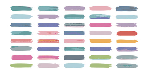 Fototapeta premium Horizontal Paint Stroke Samples and Color Swatches for Design Projects