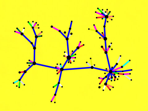 Colorful Network Spreading Out Virally