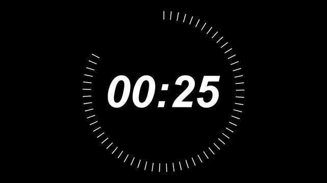 30 second countdown with circle animation, 30 to 0 animation countdown. 4K video
