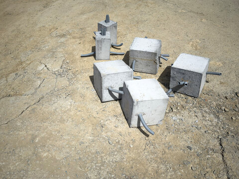 Concrete Cube Blocks and Infrastructure Conduit Preparation on Site