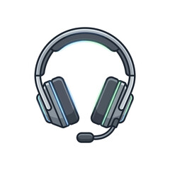 Fototapeta premium Professional gaming headset with microphone and color accents.