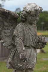 Obraz premium Antique Angel Statue in Rural East TX Cemetery