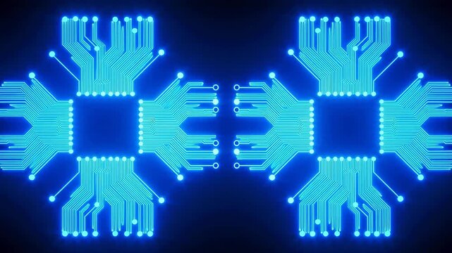 Blue glowing circuit board design