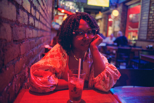 Neon Table Portrait