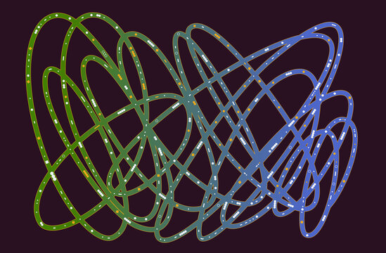 Abstract data flow chaos network AI technology concept