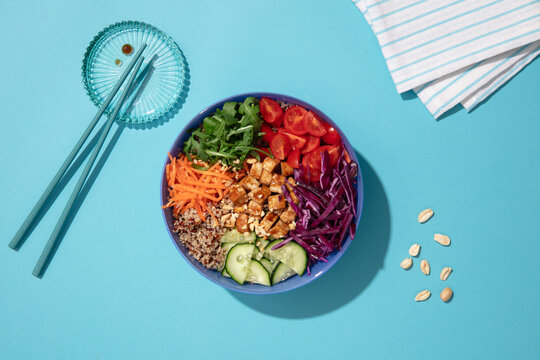 Vegan Poke Bowl Flatlay