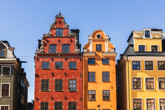 Iconic Colorful Buildings at Stortorget Square in Gamla Stan