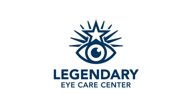 Star and eye logo graphic element, corporate branding concept