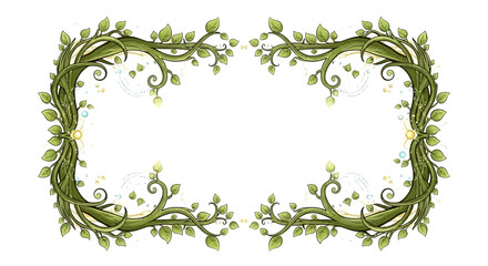 Enchanted Nature Frame with Leaves and Twigs © taufik