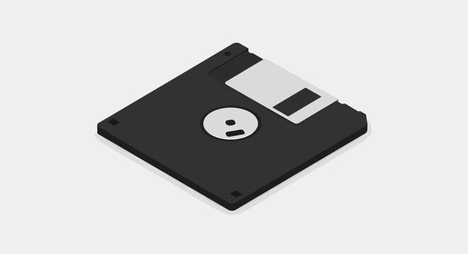 Black three and a half inch floppy disk storage media.