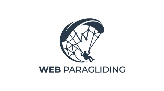 Paragliding logo with web element and text "web paragliding"