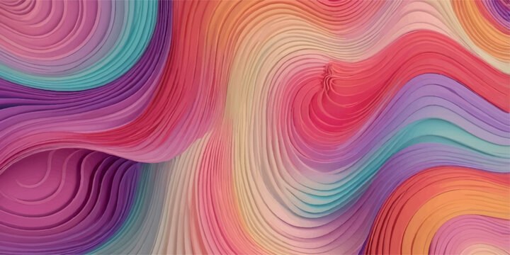 Abstract Colorful Rainbow Lines Background with Bright Wave Patterns and Vibrant Colors