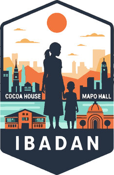 Ibadan's Cocoa House, Mapo Hall, Cityscape, Illustration, Urban View