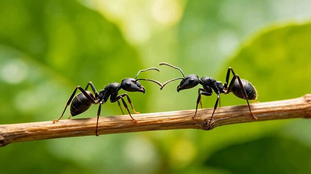 Two ants on a branch