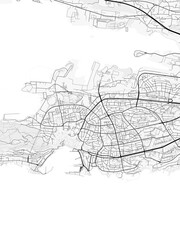 Obraz premium Split City Map. Minimalist black and white line art poster for printing, wallpaper, wall art, and map resources for home and office decor