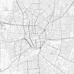 Obraz premium Debrecen City Map. Minimalist black and white line art poster for printing, wallpaper, wall art, and map resources for home and office decor