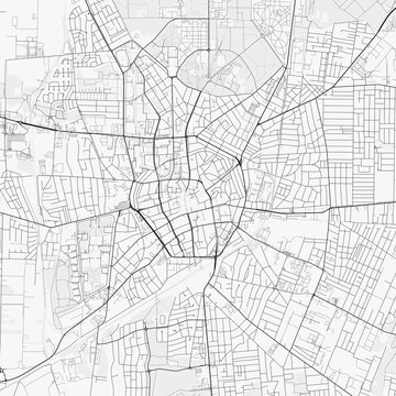 Debrecen City Map. Minimalist black and white line art poster for printing, wallpaper, wall art, and map resources for home and office decor