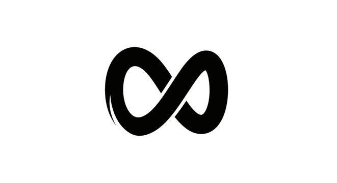 Infinite Loop Symbol, Infinity Sign Brush Stroke, Eternal Concept