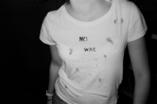 No War" Stenciled T-Shirt
