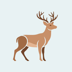 Obraz premium Majestic Deer with Antlers - Stylized Illustration