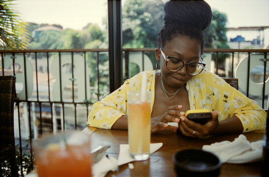 Phone At Cafe Table