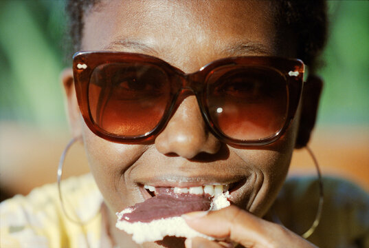 Biting Tapioca Close Up