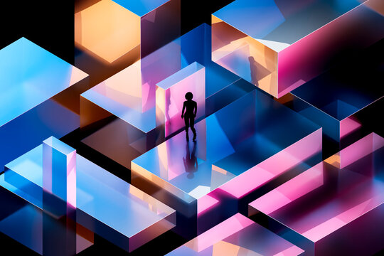 3D abstract corridor walk